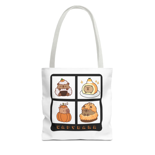 Capybara Foodie Tote Bag - Cute Kawaii Shoulder Bag (13x13)