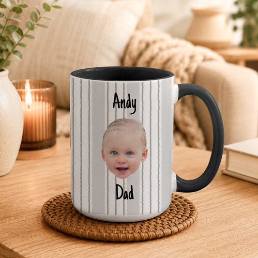 Custom Photo Accent Coffee Mug
