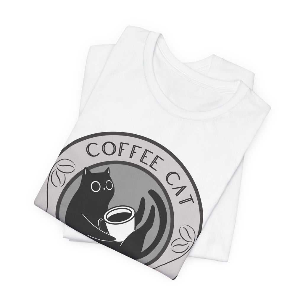 Coffee Cat Mellow T-Shirt | Cat Coffee Logo Tee