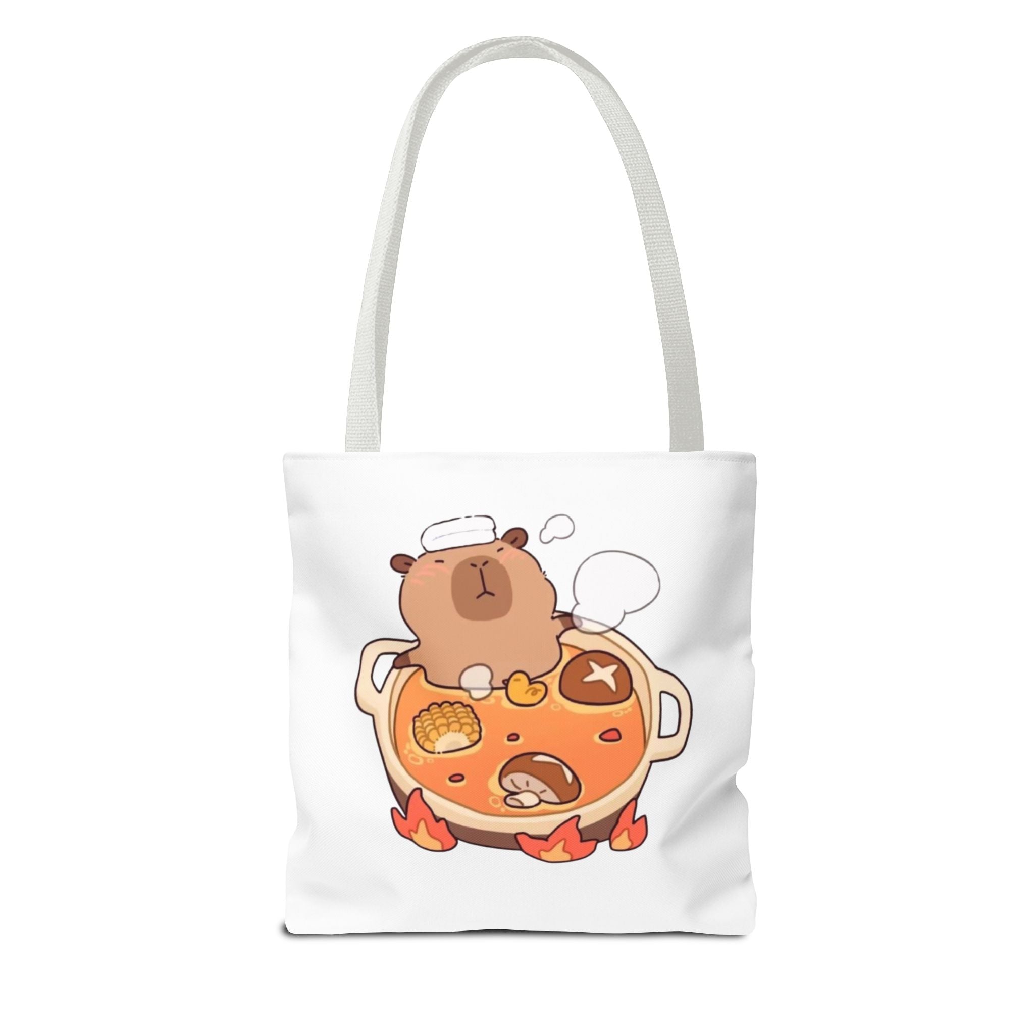 Cute Kawaii Bear Autumn Tote Bag — Pumpkin & Cozy Soup Aesthetic