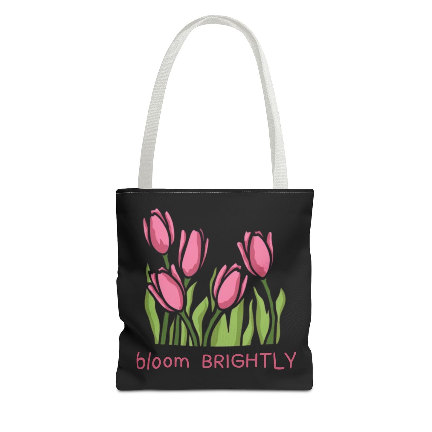Bloom Brightly Tote Bag - Pink Tulip Floral Shoulder Bag (13x13)