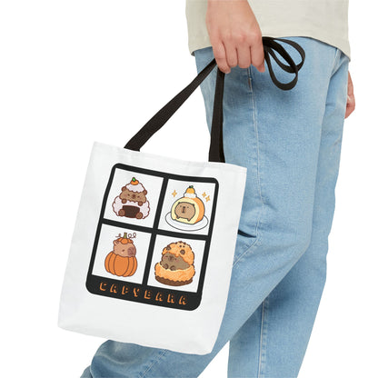 Capybara Foodie Tote Bag - Cute Kawaii Shoulder Bag (13x13)