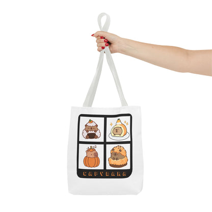 Capybara Foodie Tote Bag - Cute Kawaii Shoulder Bag (13x13)