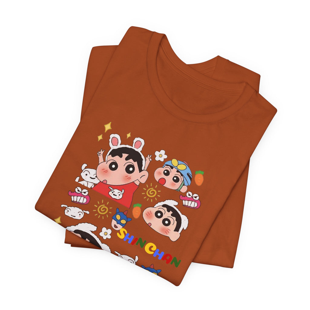 Shin Chan Cartoon Collage Tee — Cute Anime Character Graphic T-Shirt