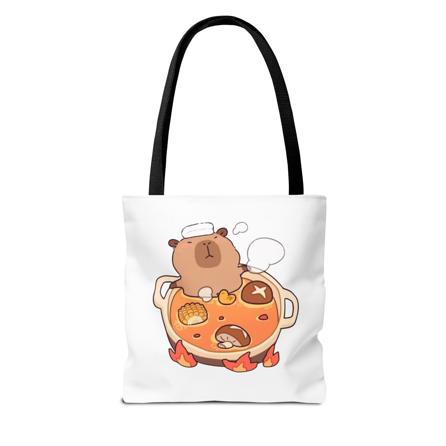 Capybara Foodie Tote Bag - Cute Kawaii Shoulder Bag (13x13)