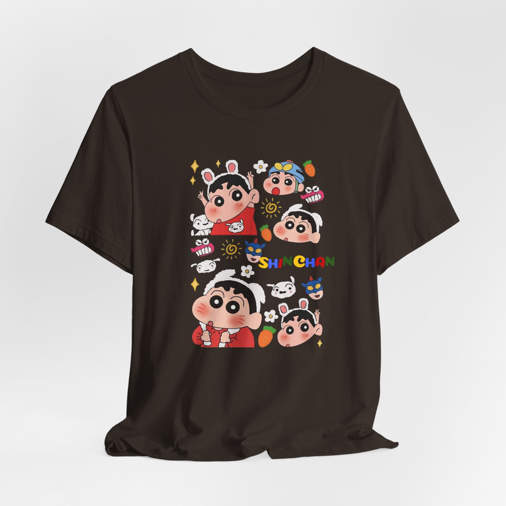 Shin Chan Cartoon Collage Tee — Cute Anime Character Graphic T-Shirt