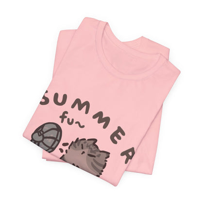 "Hello Summer" Playful Cat Tee - Cute Seasonal Graphic
