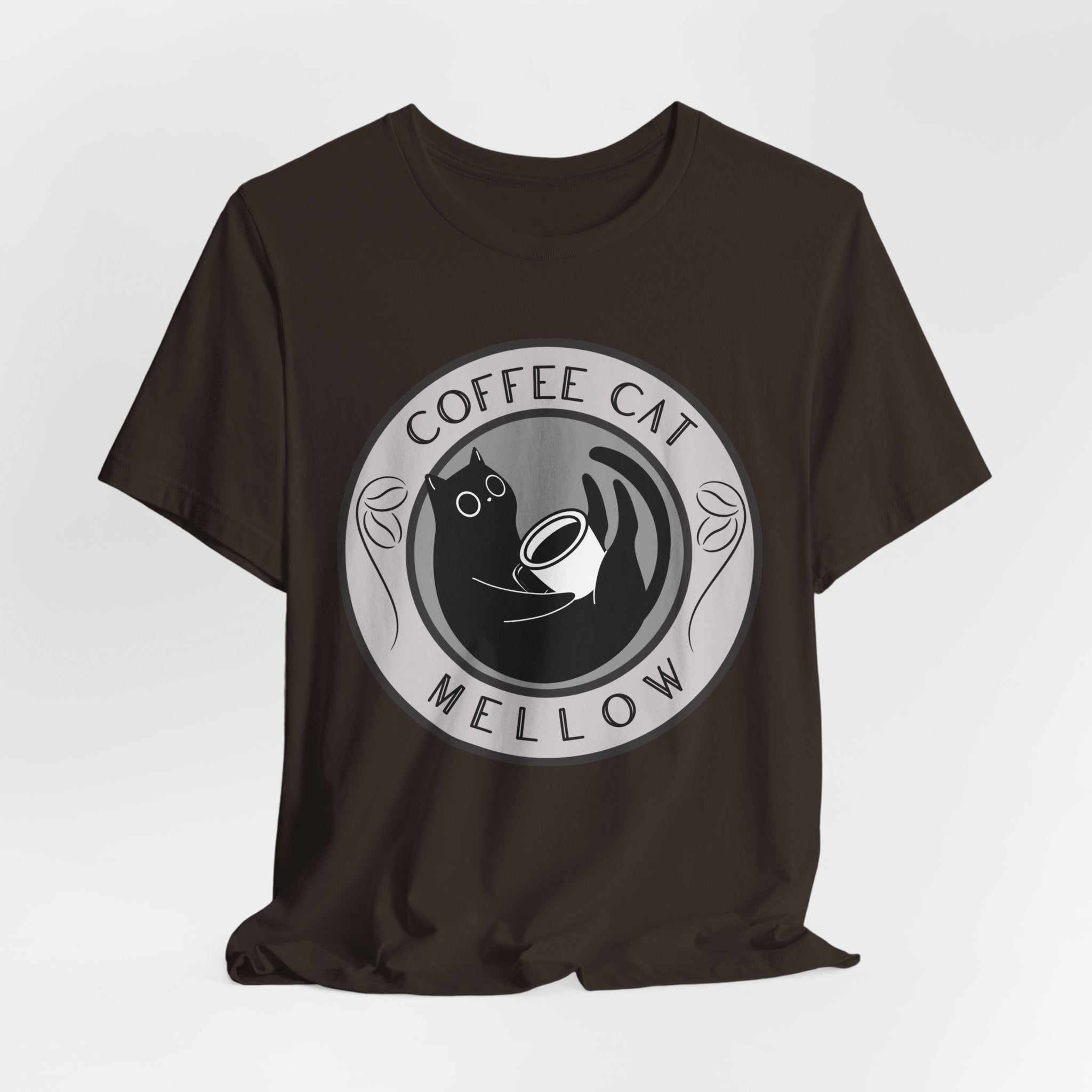 Coffee Cat Mellow T-Shirt | Cat Coffee Logo Tee