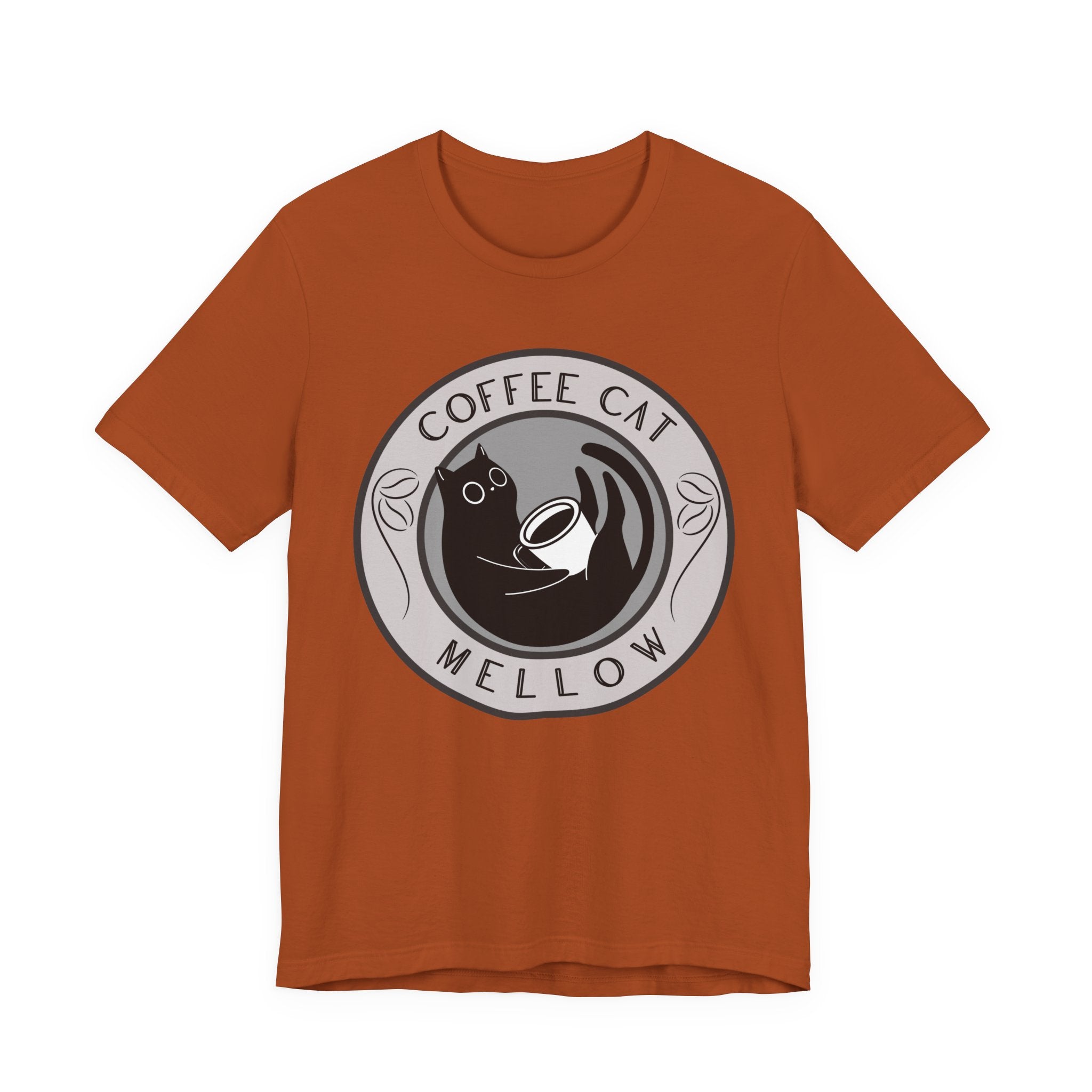 Coffee Cat Mellow T-Shirt | Cat Coffee Logo Tee