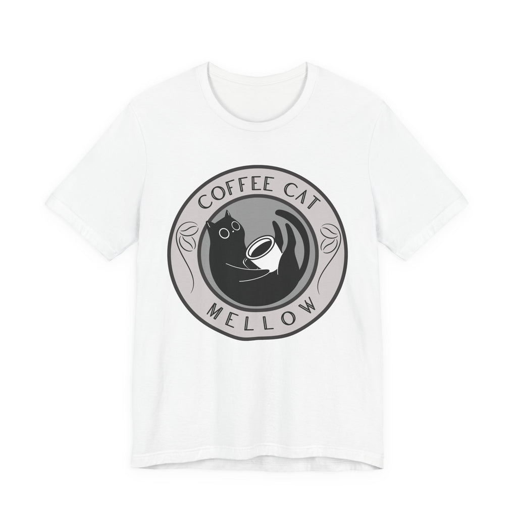 Coffee Cat Mellow T-Shirt | Cat Coffee Logo Tee