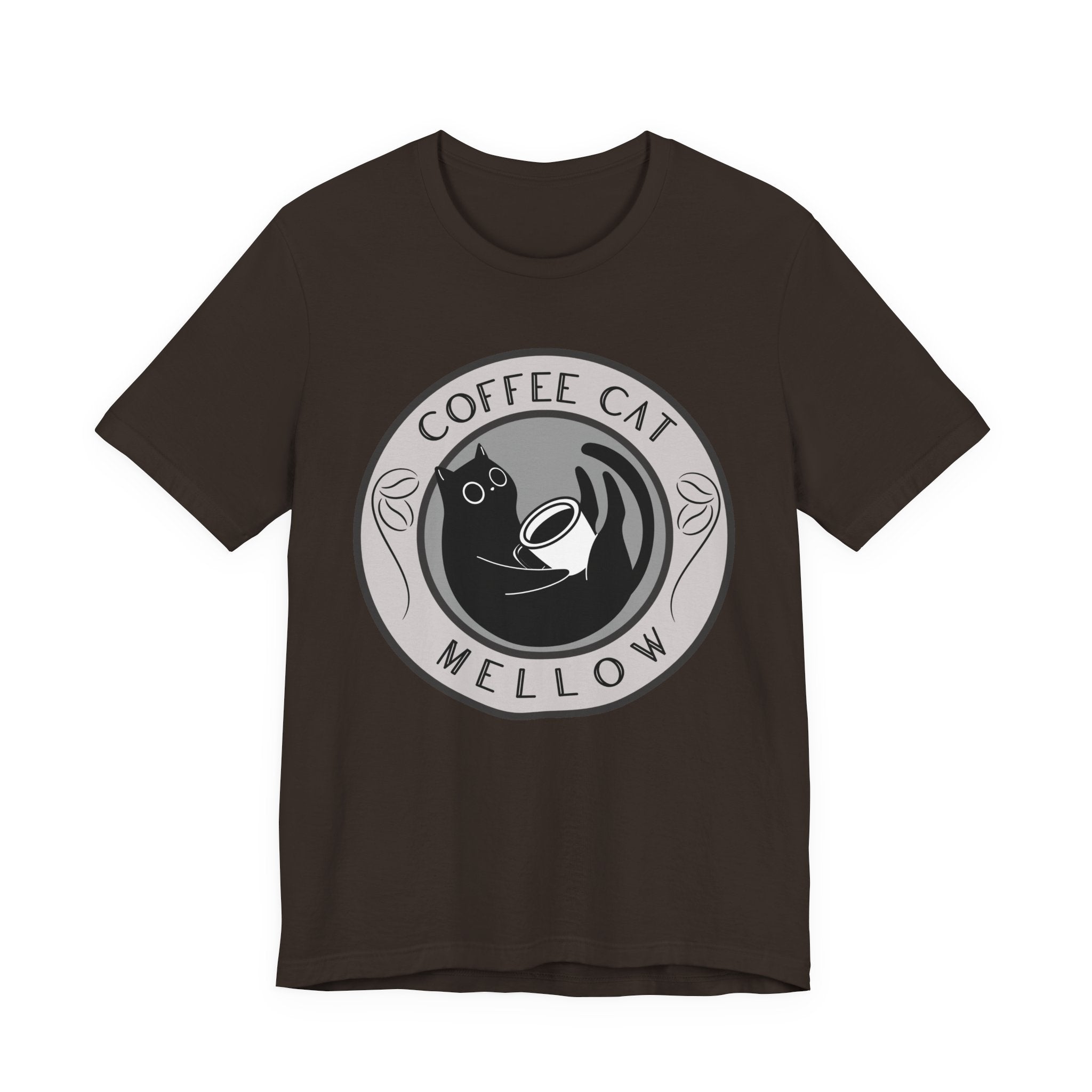 Coffee Cat Mellow T-Shirt | Cat Coffee Logo Tee