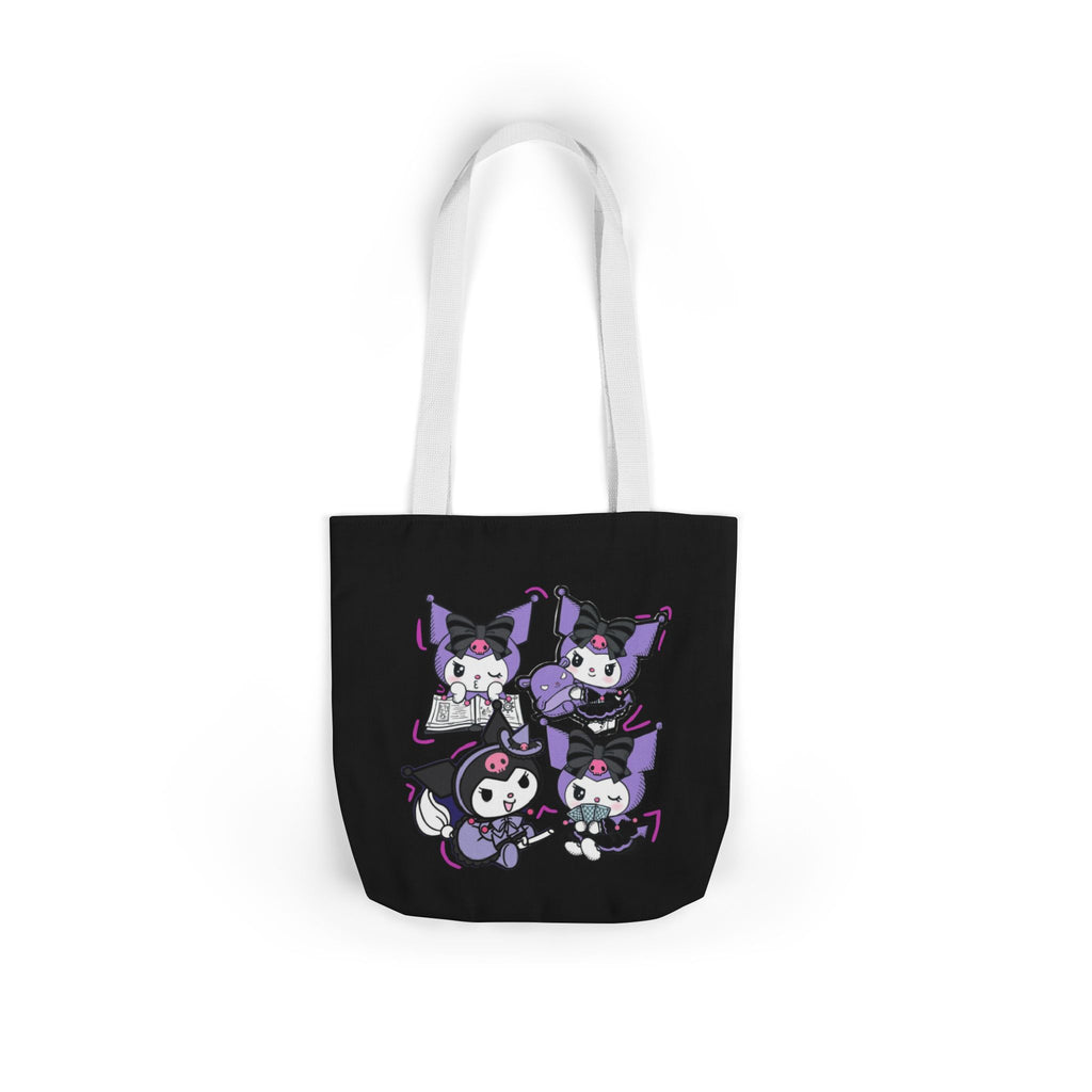 Anime Eye & Panda Canvas Tote — Aesthetic Purple Graphic Tote Bag