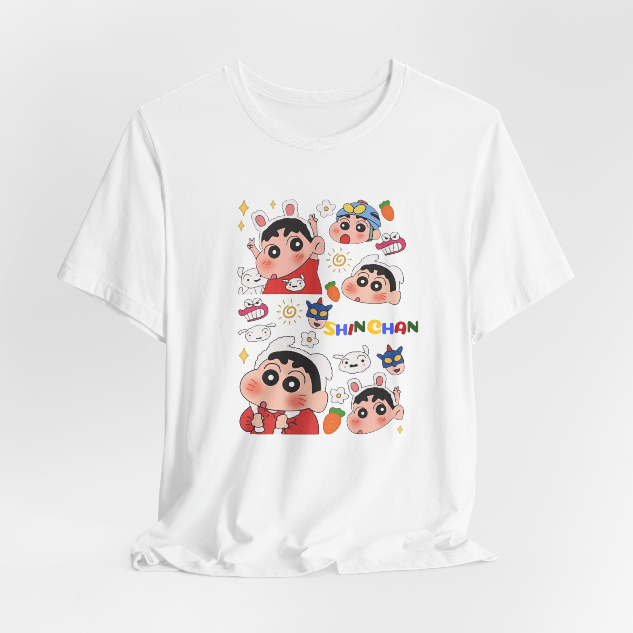 Shin Chan Cartoon Collage Tee — Cute Anime Character Graphic T-Shirt