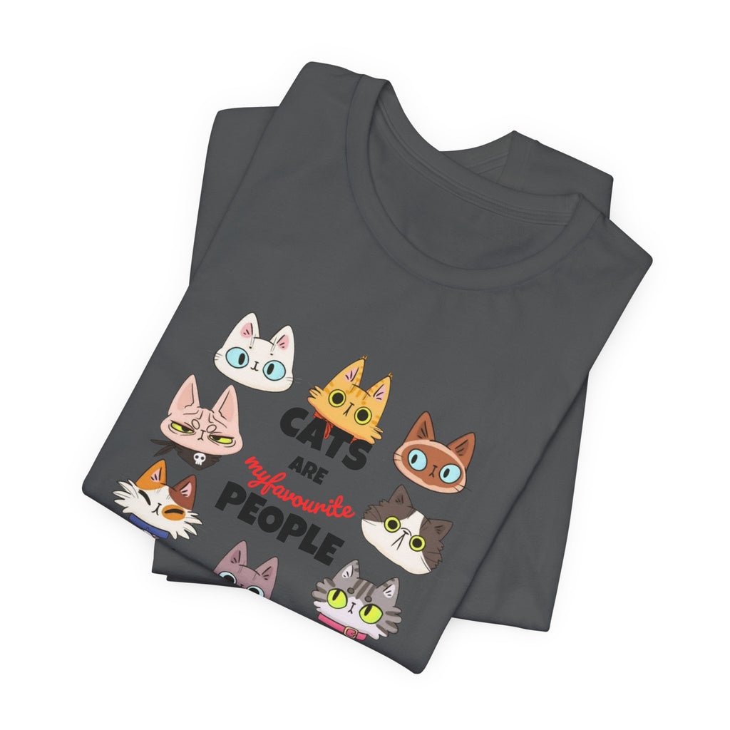 Cats Are My Favorite People T-Shirt — Cute Cartoon Cat Faces Tee