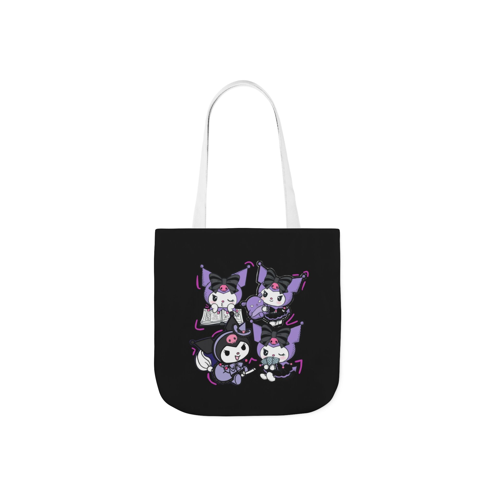 Anime Eye & Panda Canvas Tote — Aesthetic Purple Graphic Tote Bag