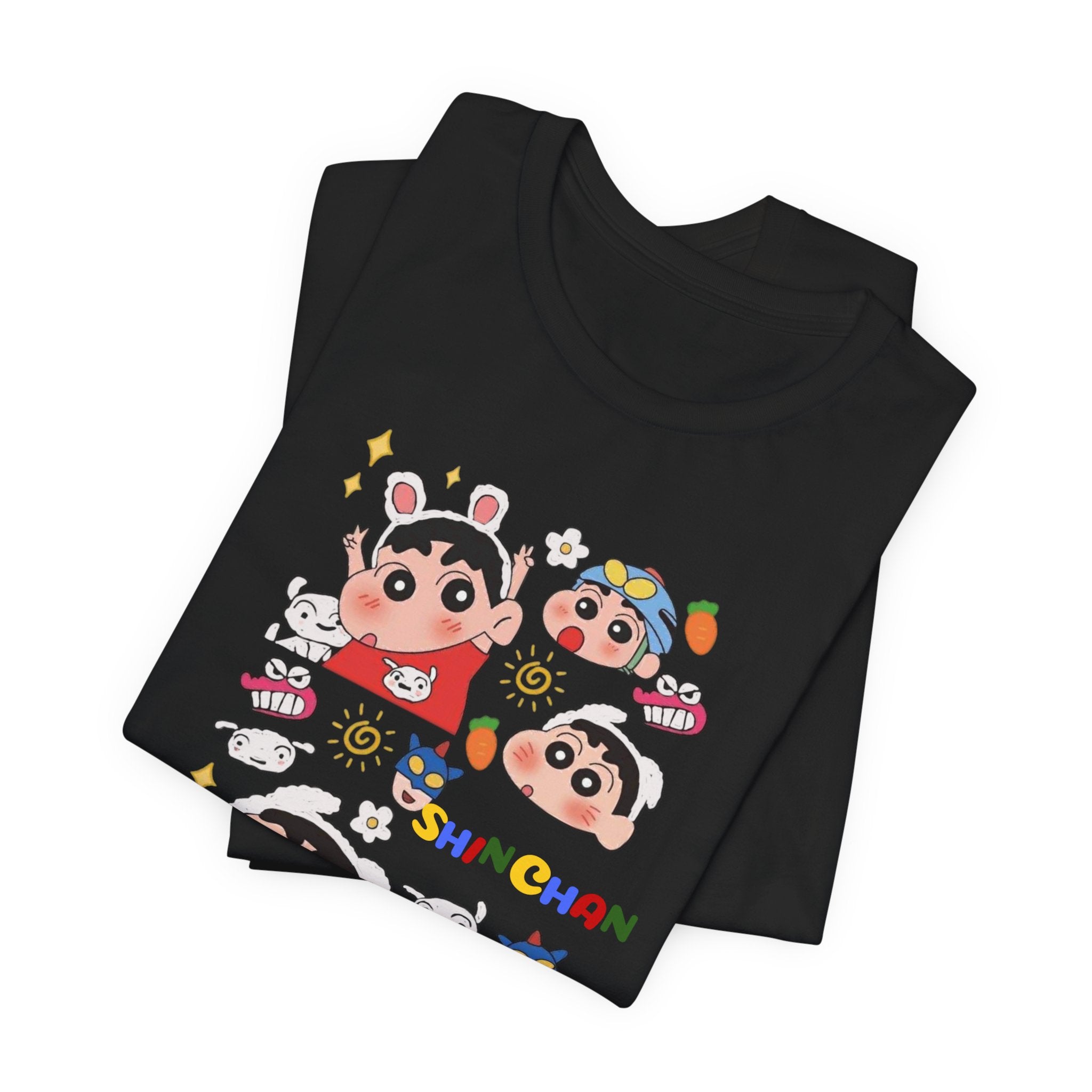 Shin Chan Cartoon Collage Tee — Cute Anime Character Graphic T-Shirt
