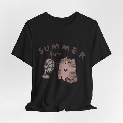 "Hello Summer" Playful Cat Tee - Cute Seasonal Graphic
