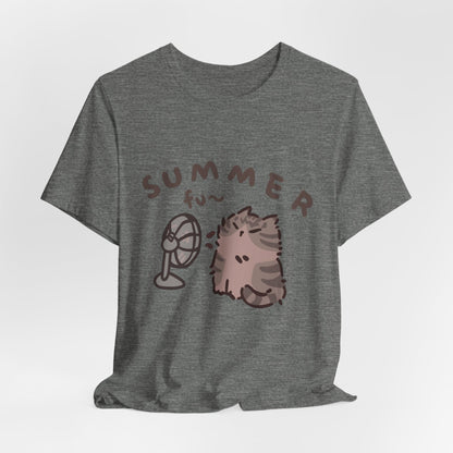 "Hello Summer" Playful Cat Tee - Cute Seasonal Graphic
