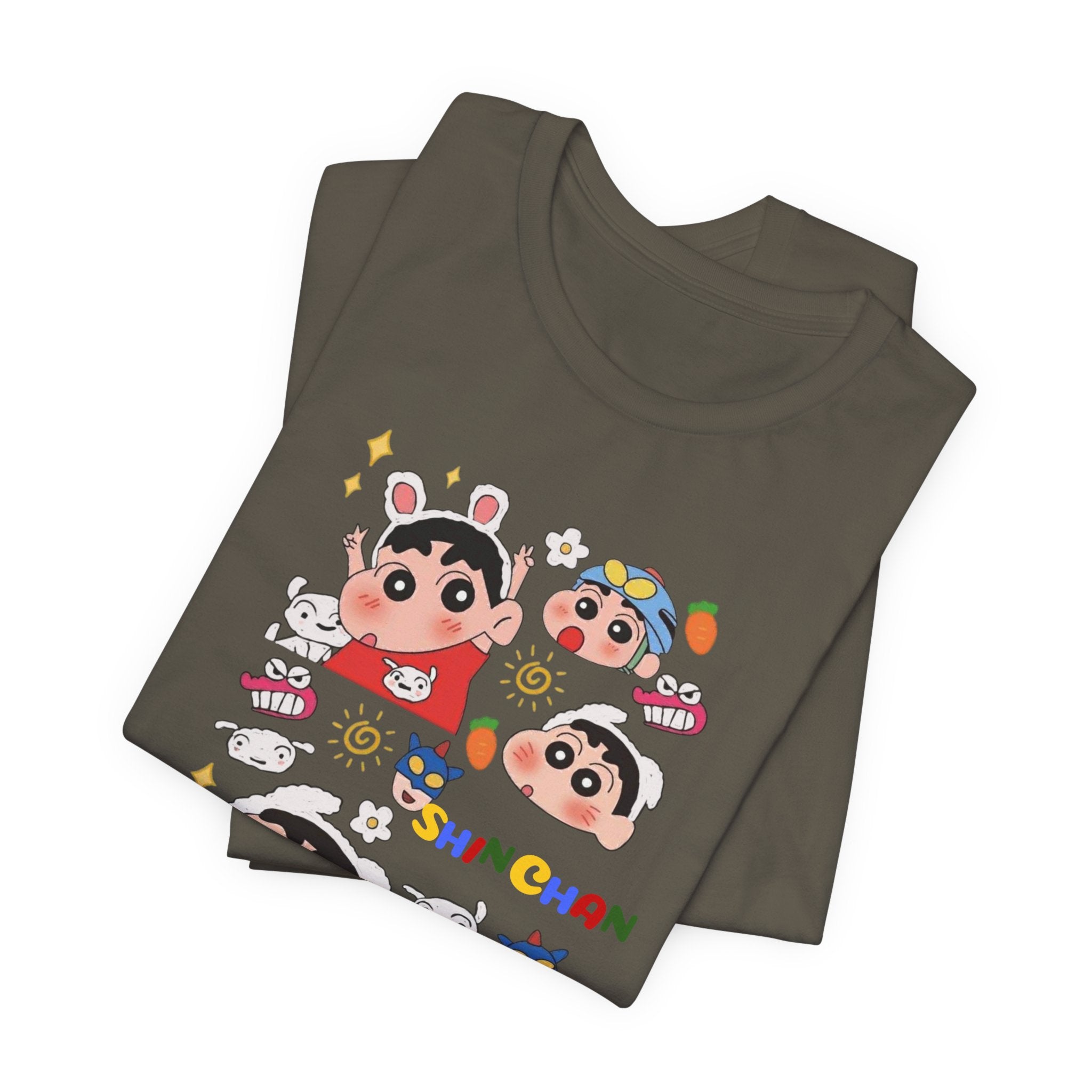 Shin Chan Cartoon Collage Tee — Cute Anime Character Graphic T-Shirt