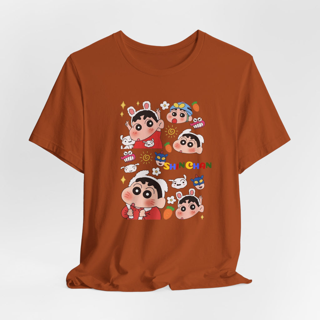 Shin Chan Cartoon Collage Tee — Cute Anime Character Graphic T-Shirt