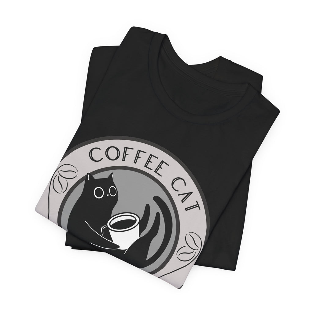 Coffee Cat Mellow T-Shirt | Cat Coffee Logo Tee
