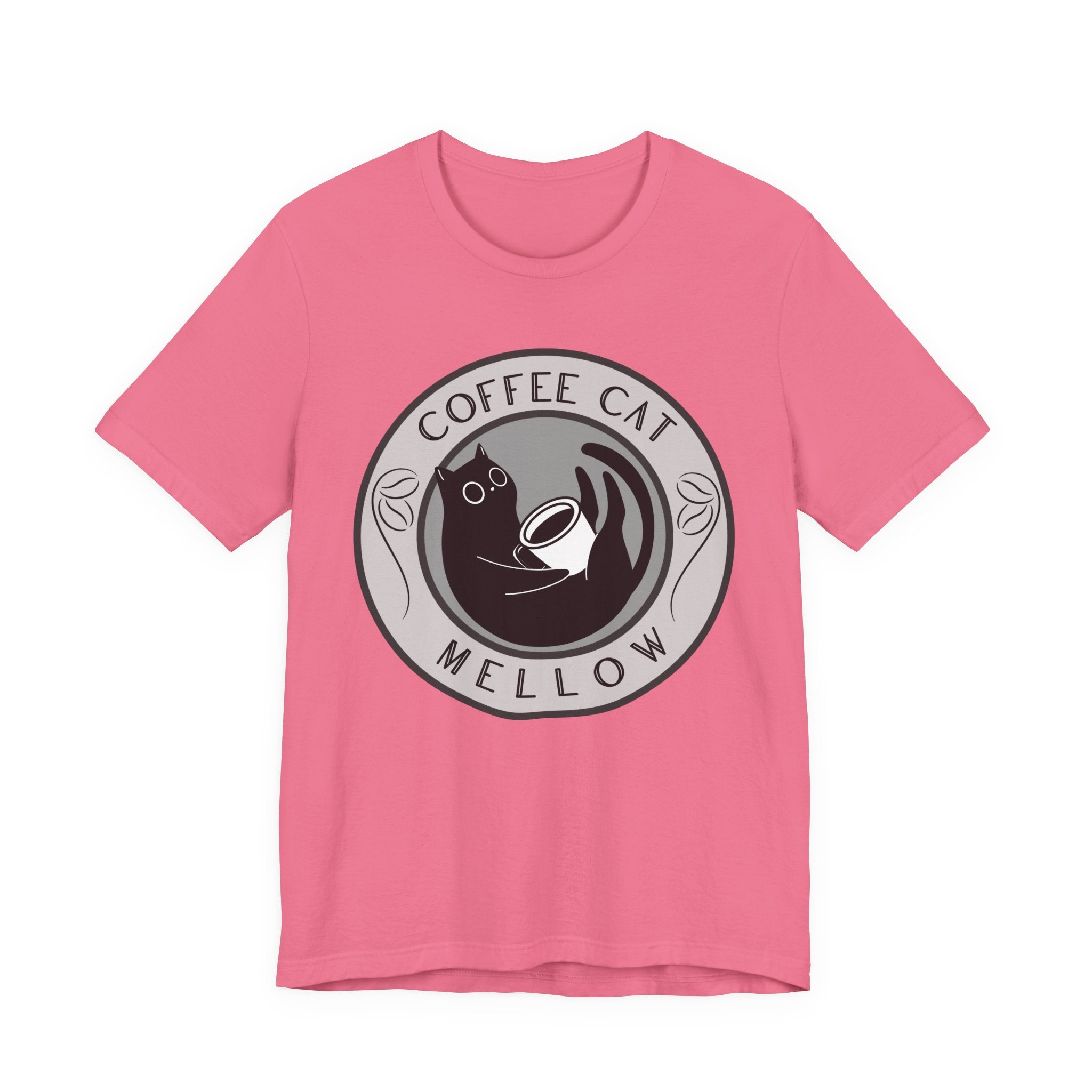 Coffee Cat Mellow T-Shirt | Cat Coffee Logo Tee