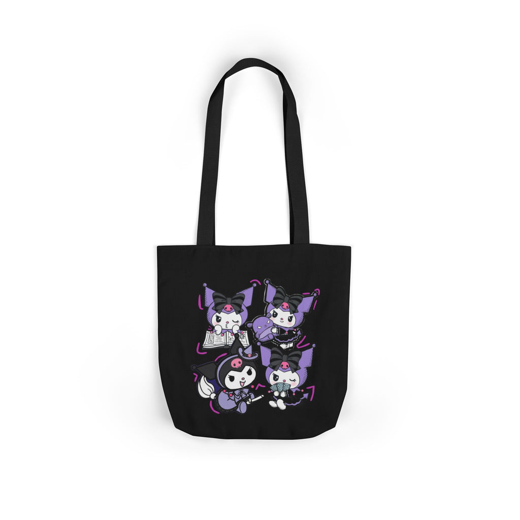 Anime Eye & Panda Canvas Tote — Aesthetic Purple Graphic Tote Bag