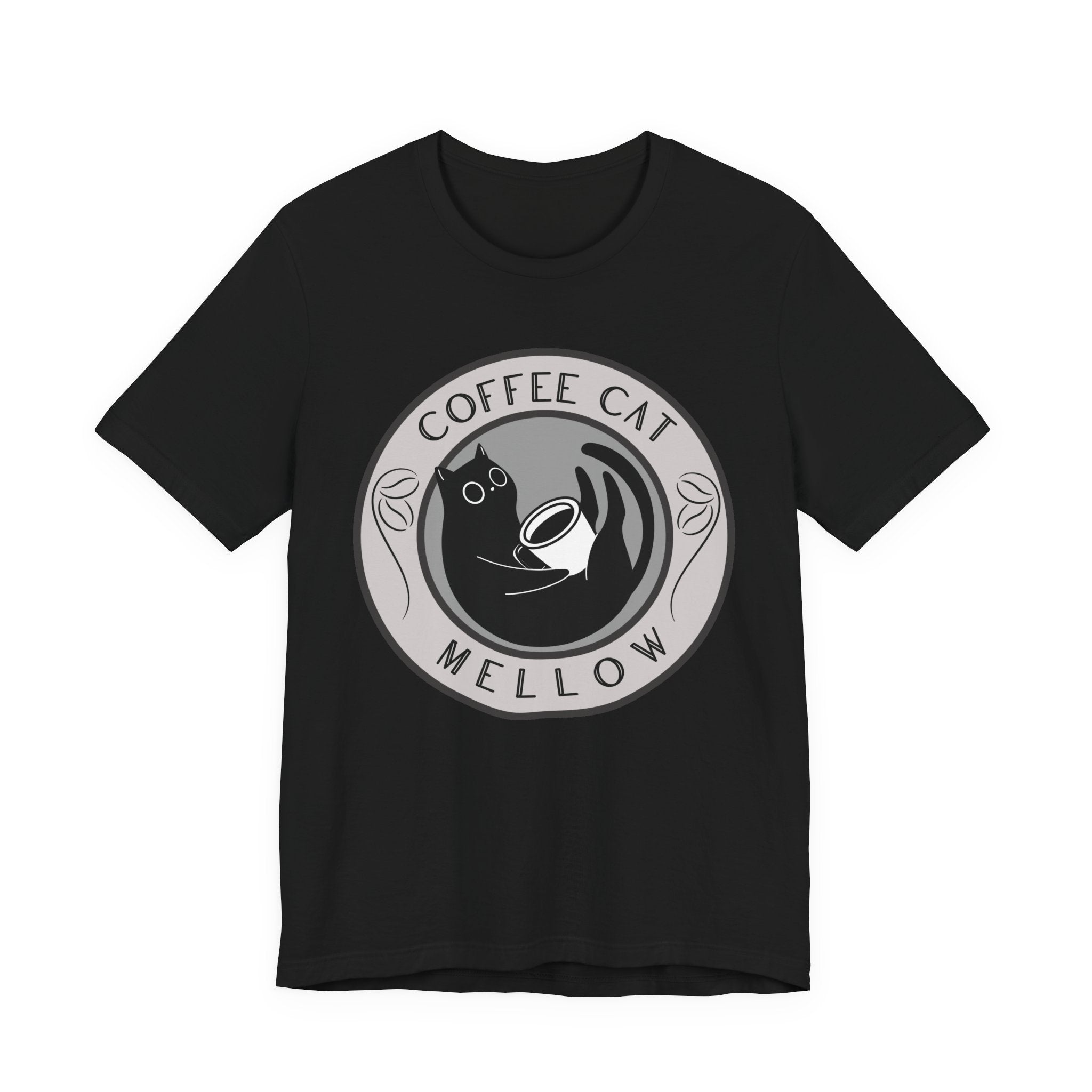 Coffee Cat Mellow T-Shirt | Cat Coffee Logo Tee