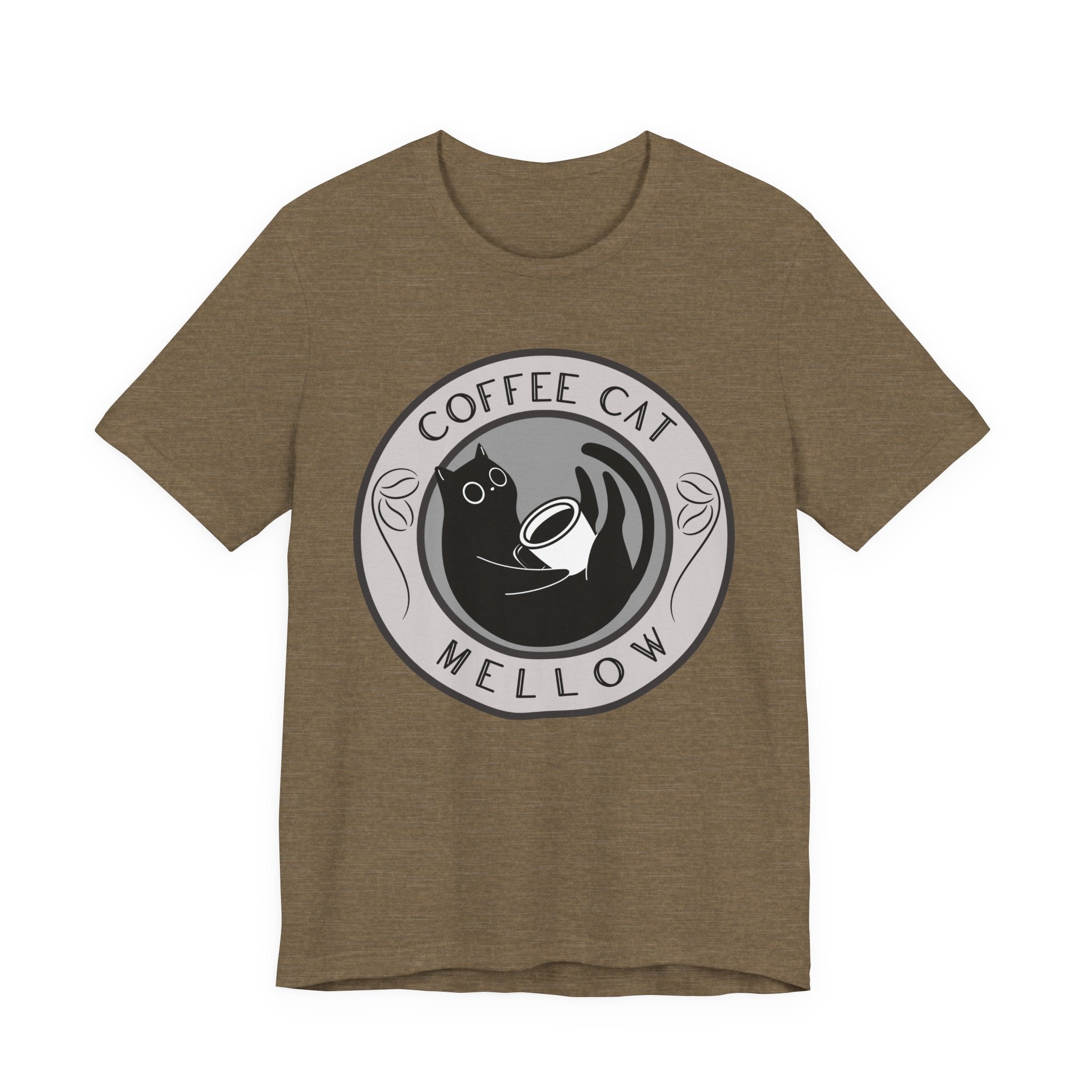 Coffee Cat Mellow T-Shirt | Cat Coffee Logo Tee