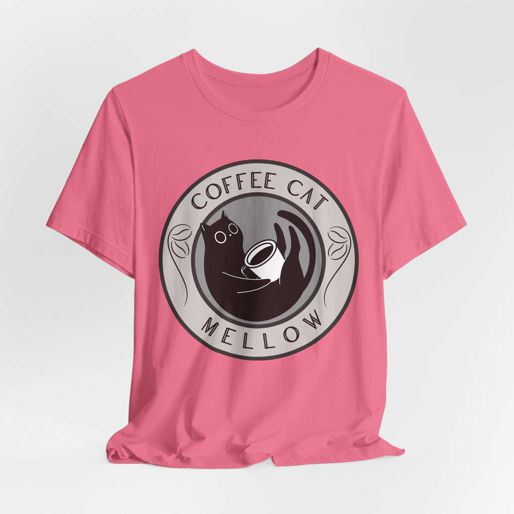 Coffee Cat Mellow T-Shirt | Cat Coffee Logo Tee