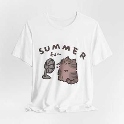 "Hello Summer" Playful Cat Tee - Cute Seasonal Graphic