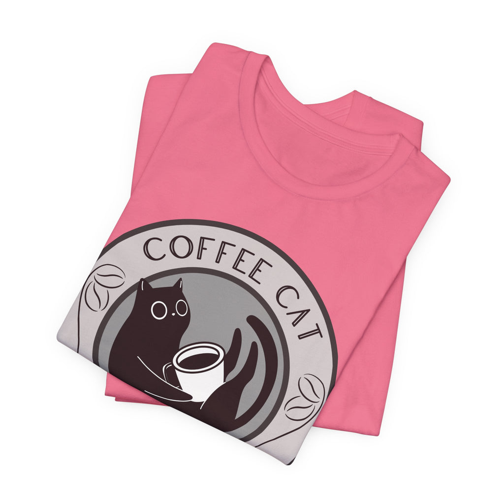 Coffee Cat Mellow T-Shirt | Cat Coffee Logo Tee