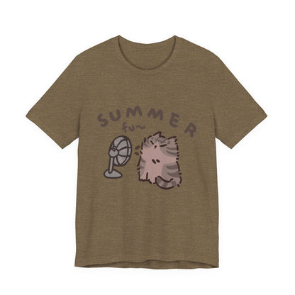 "Hello Summer" Playful Cat Tee - Cute Seasonal Graphic