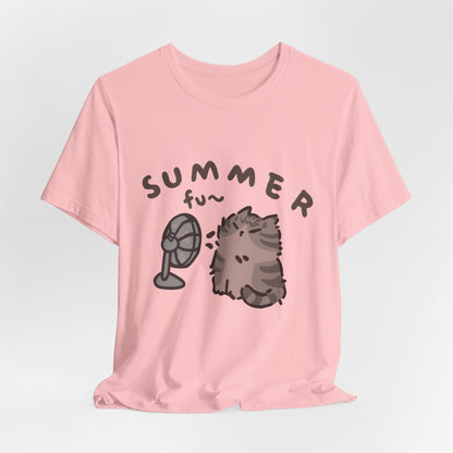 "Hello Summer" Playful Cat Tee - Cute Seasonal Graphic