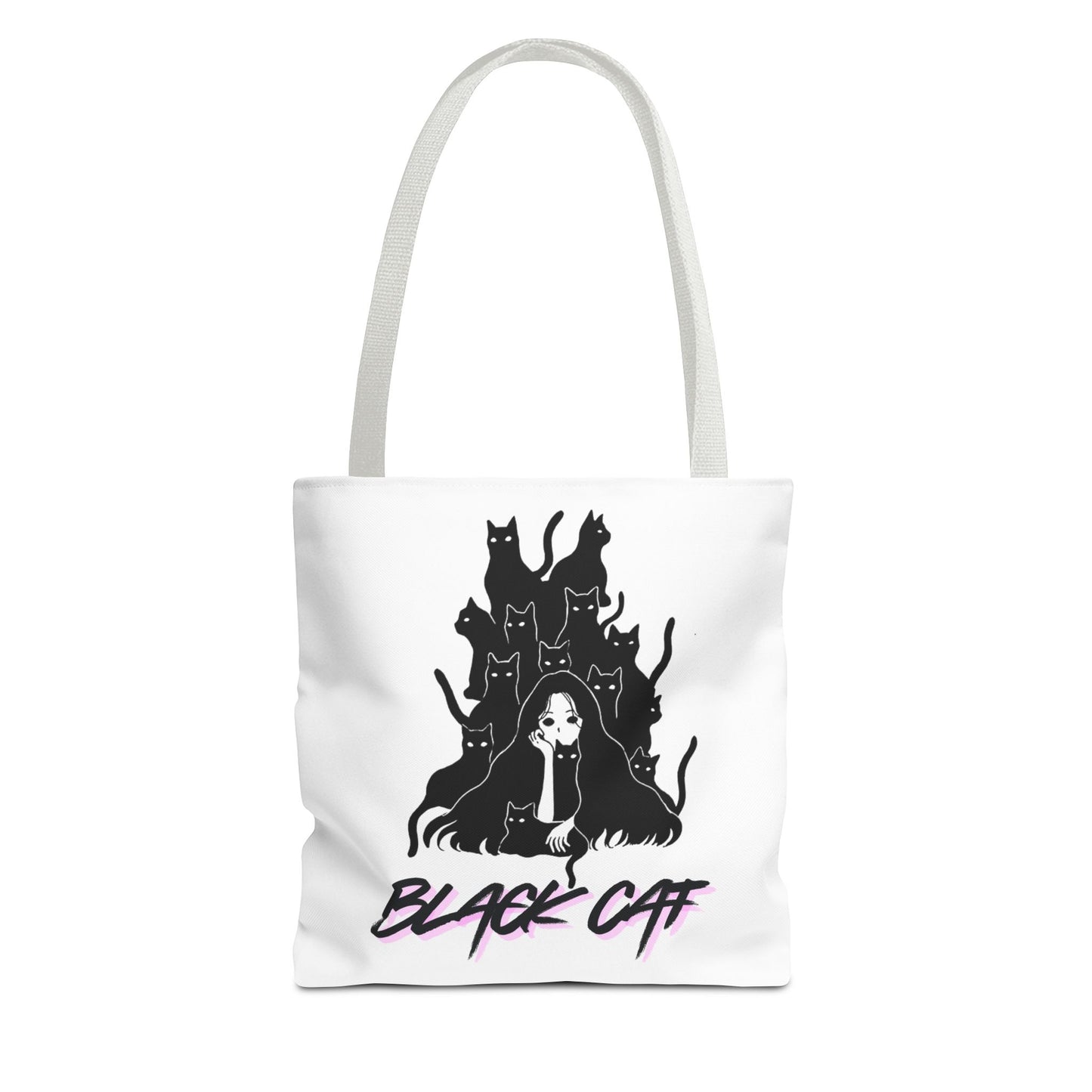 Black Cat Tote Bag Minimal Graphic Art Canvas Bag