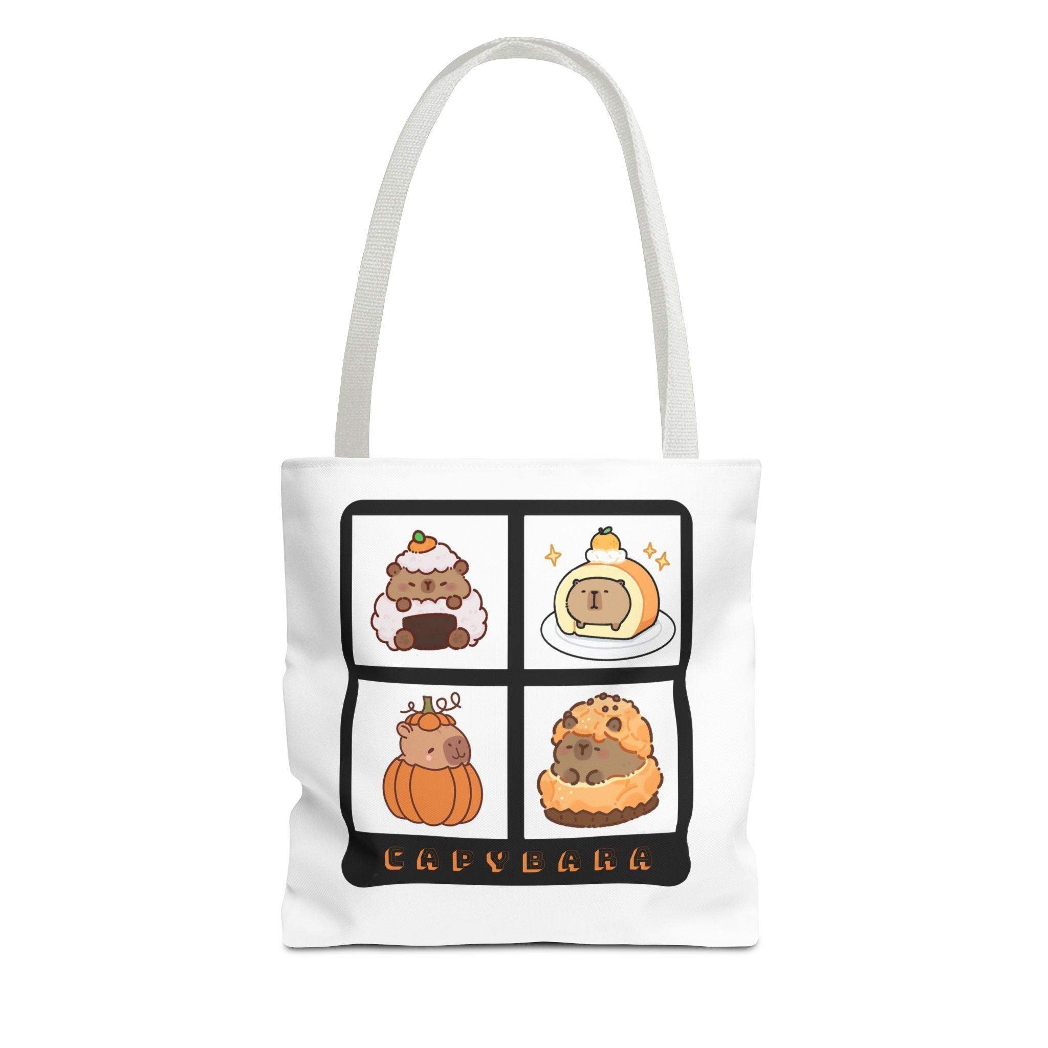 Cute Kawaii Bear Autumn Tote Bag — Pumpkin & Cozy Soup Aesthetic