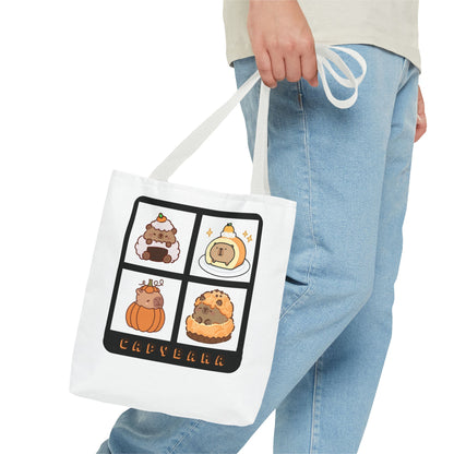 Capybara Foodie Tote Bag - Cute Kawaii Shoulder Bag (13x13)