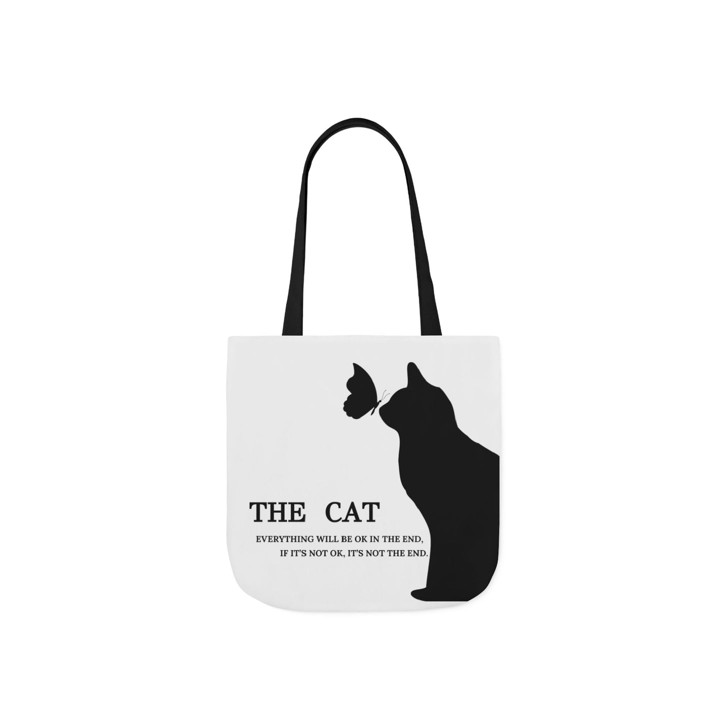The Cat & Butterfly Tote Bag - Inspirational Minimalist Shoulder Bag (13x13)