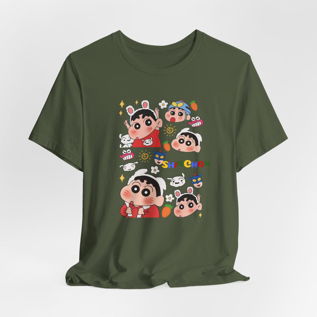 Shin Chan Cartoon Collage Tee — Cute Anime Character Graphic T-Shirt