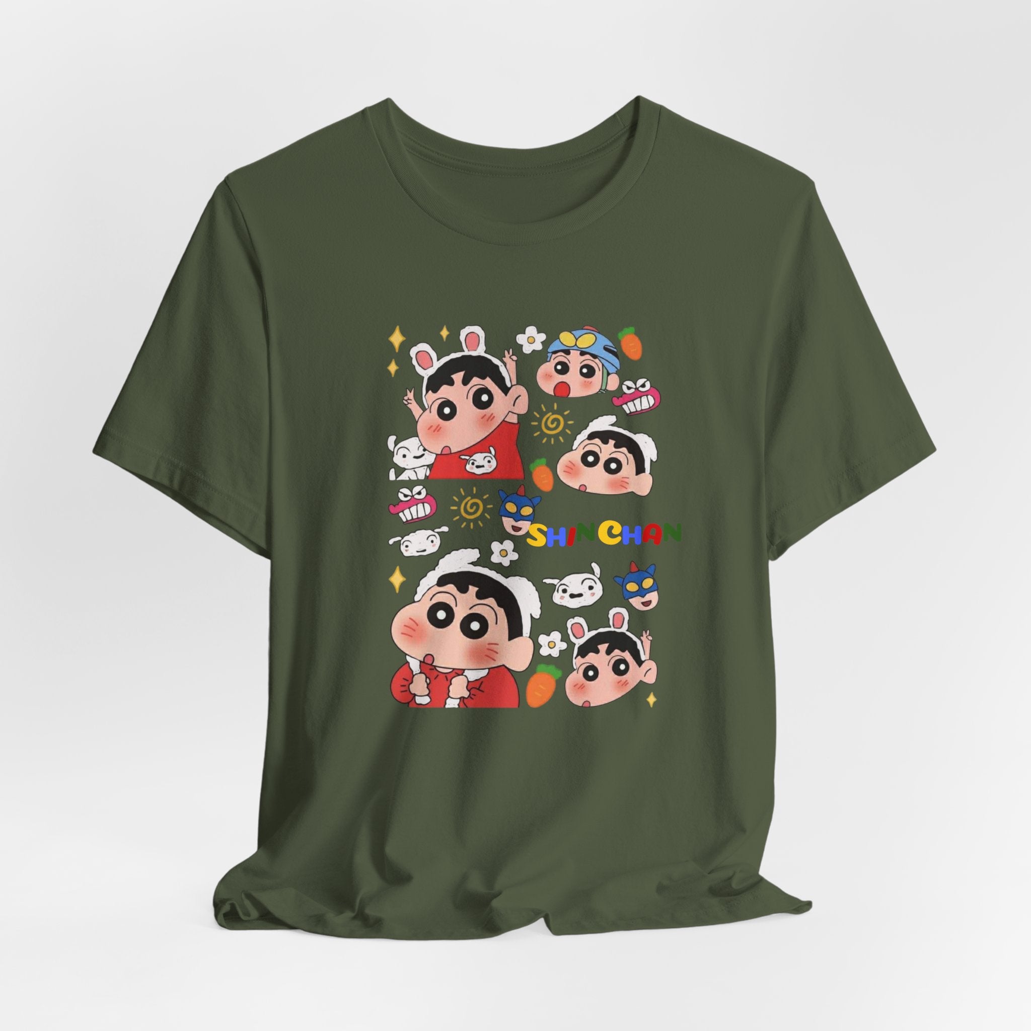 Shin Chan Cartoon Collage Tee — Cute Anime Character Graphic T-Shirt