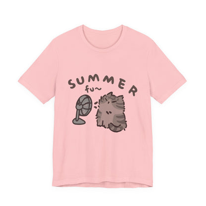 "Hello Summer" Playful Cat Tee - Cute Seasonal Graphic