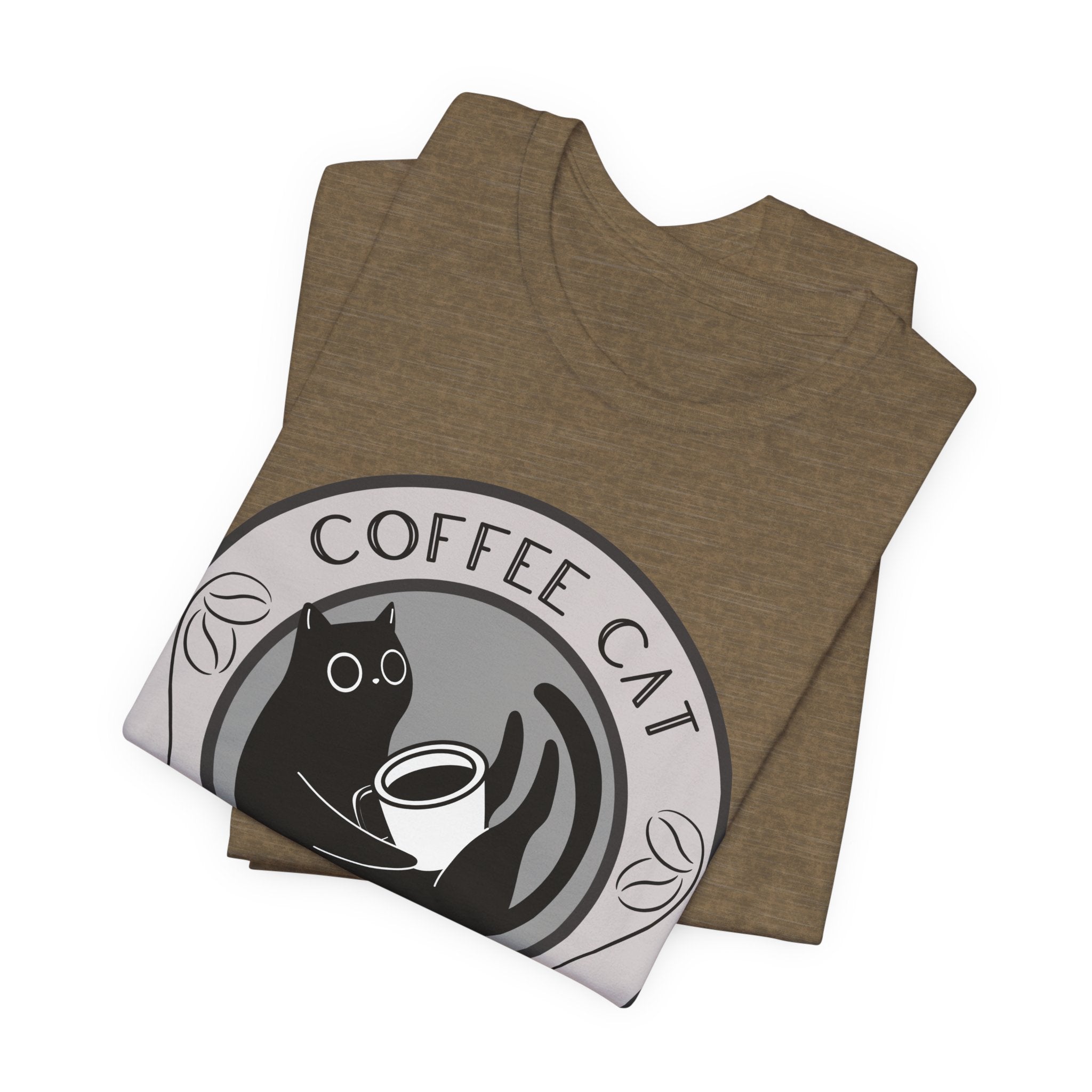 Coffee Cat Mellow T-Shirt | Cat Coffee Logo Tee