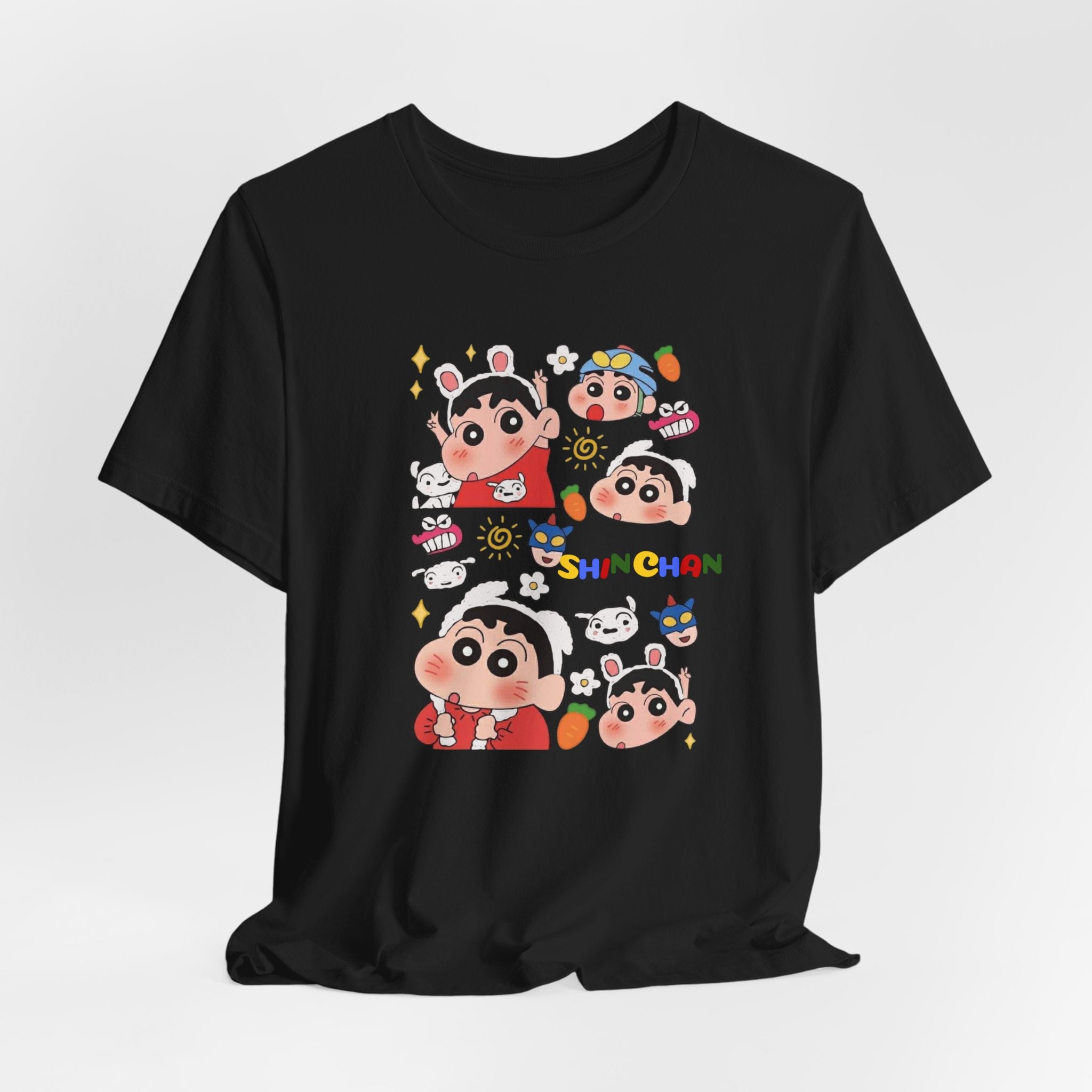 Shin Chan Cartoon Collage Tee — Cute Anime Character Graphic T-Shirt