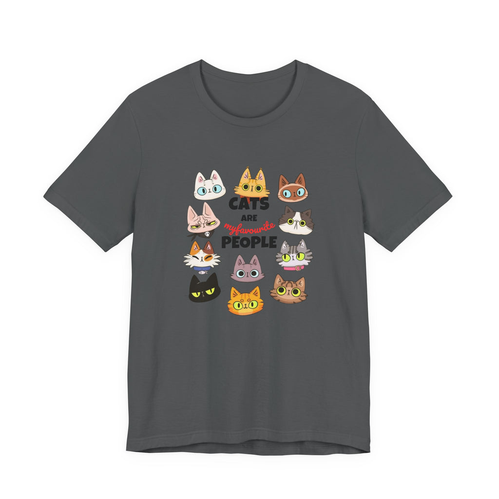 Cats Are My Favorite People T-Shirt — Cute Cartoon Cat Faces Tee