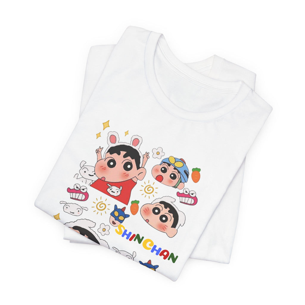 Shin Chan Cartoon Collage Tee — Cute Anime Character Graphic T-Shirt