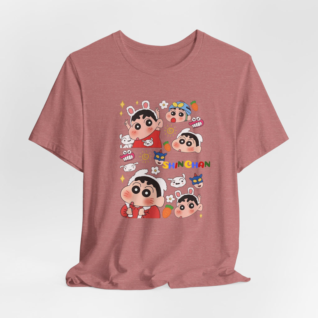 Shin Chan Cartoon Collage Tee — Cute Anime Character Graphic T-Shirt