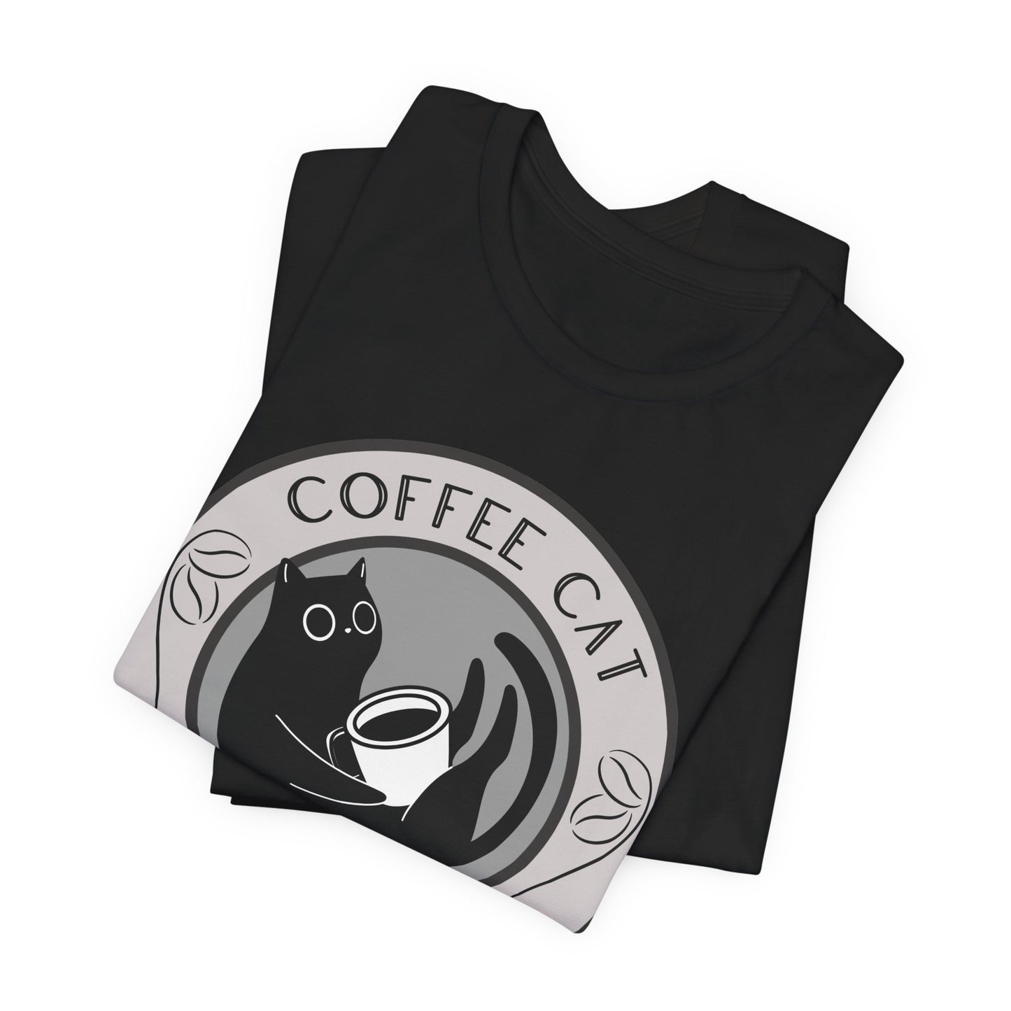 "Mellow Morning" Coffee Cat Tee - Chill Vibe Graphic