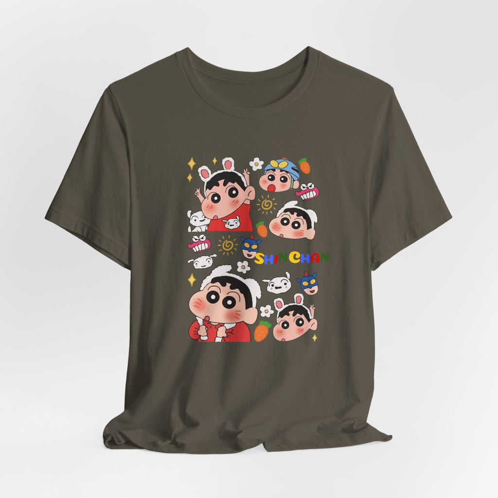 Shin Chan Cartoon Collage Tee — Cute Anime Character Graphic T-Shirt