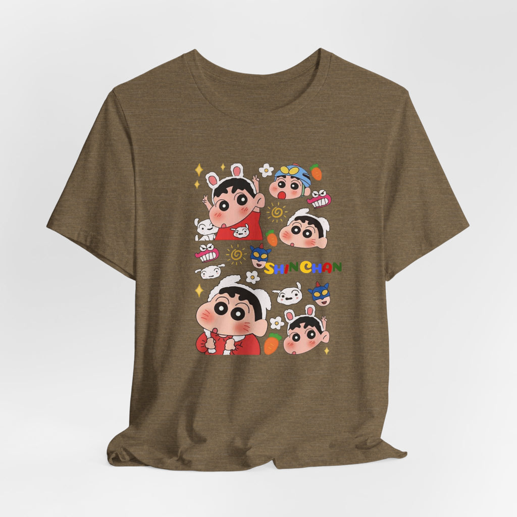 Shin Chan Cartoon Collage Tee — Cute Anime Character Graphic T-Shirt