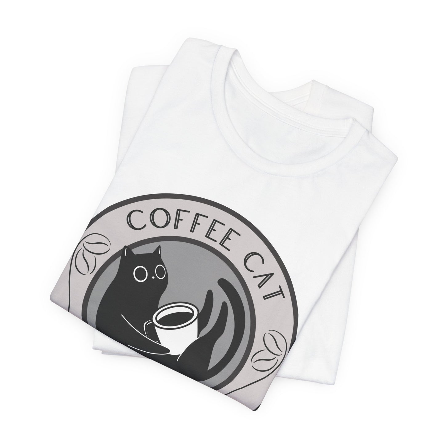 "Mellow Morning" Coffee Cat Tee - Chill Vibe Graphic